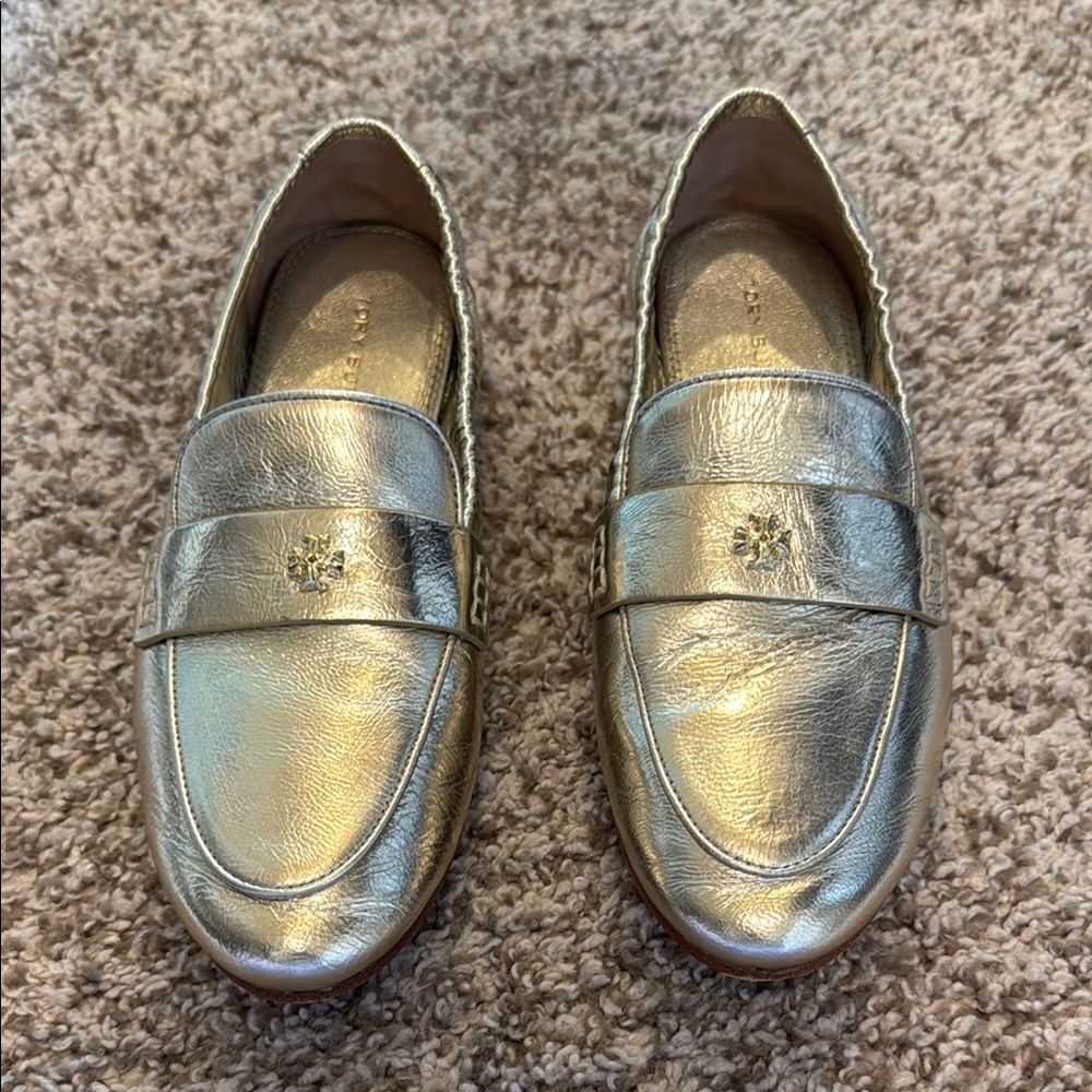 Tory Burch Gold Loafers